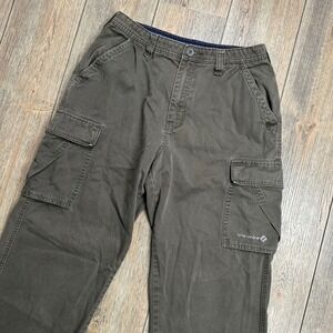 Transnine Cargo Pants Y2K Mens 31x30 Olive Green Cotton Straight Leg Streetwear